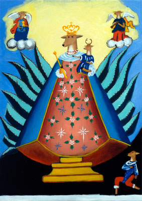 texas white tail deer retablo